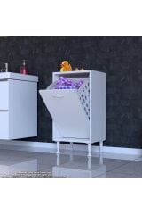 Sare 50 cm Beyaz Sepetli Banyo Dolabı,Mutfak Dolabı 50x75x32,5 cm Oyuncak Sepeti Çok Amaçlı Dolap