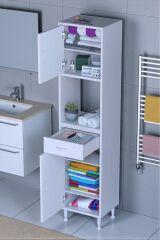 Vero 5 Bölmeli 50 cm Genişlikte Dolap Çok Amaçlı Kullanım Banyo Dolapı 50x173x32,5 cm Dolap