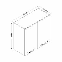 Minar Mutfak Modül Üst 2Dk1R 80Cm Dolap Byz Aliminyum Füme Cam