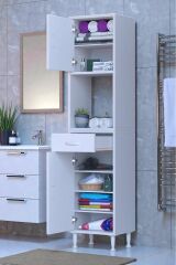 Aria 2 Kapak 4 Raflı 50 cm Beyaz Dolap 50x173x32,5 cm Boyutlarında Çok Amaçlı Beyaz Dolap