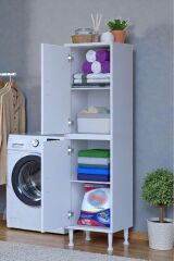 Nuve Geniş Depolama Alanlı Dolap 50 cm Banyo/Mutfak Çok Fonksiyonlu 50x138x32,5 cm Saklama Dolabı