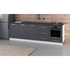 Minar 260 Cm Mutfak Dolabı Beyaz Antrasit 260-A6-Alt Modül