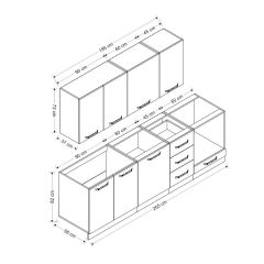 Minar 255 Cm Mutfak Dolabı Beyaz 255-B3
