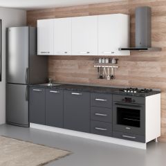 Minar 255 Cm Mutfak Dolabı Beyaz Antrasit 255-A3