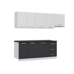 Minar 255 Cm Mutfak Dolabı Beyaz Antrasit 255-A4