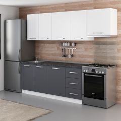 Minar 255 Cm Mutfak Dolabı Beyaz Antrasit 255-A4