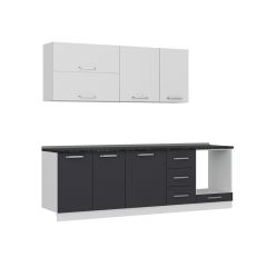 Minar 255 Cm Mutfak Dolabı Beyaz Antrasit 255-A6