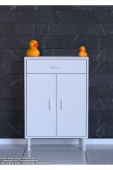 Taha 55 cm 3 Bölmeli Beyaz Çok Amaçlı Dolap 2 Raflı Banyo Mutfak Dolabı 55x88x32,5 cm Düzenleyici