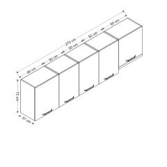 Minar 270 Cm Mutfak Dolabı Beyaz 270-B5-Üst Modül
