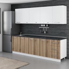 Minar 255 Cm Mutfak Dolabı Beyaz Dore 255-D1