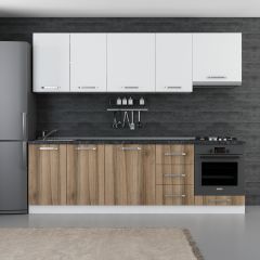 Minar 255 Cm Mutfak Dolabı Beyaz Dore 255-D5