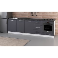 Minar 270 Cm Mutfak Dolabı Beyaz Antrasit 270-A3-Alt Modül