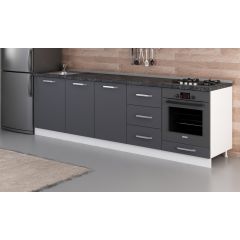 Minar 270 Cm Mutfak Dolabı Beyaz Antrasit 270-A3-Alt Modül