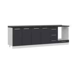 Minar 270 Cm Mutfak Dolabı Beyaz Antrasit 270-A6-Alt Modül