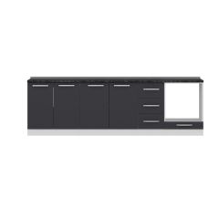 Minar 270 Cm Mutfak Dolabı Beyaz Antrasit 270-A6-Alt Modül