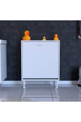 Sare 60 cm Beyaz Sepetli Banyo Dolabı,Mutfak Dolabı 60x75x32,5 cm Oyuncak Sepeti Çok Amaçlı Dolap