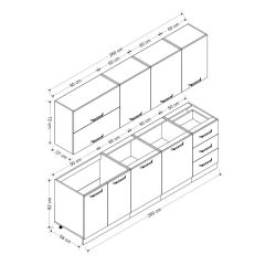Minar 260 Cm Mutfak Dolabı Beyaz 260-B1