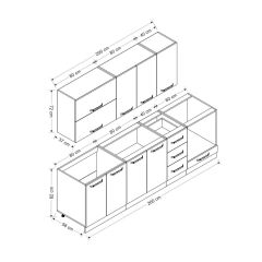Minar 260 Cm Mutfak Dolabı Beyaz 260-B3