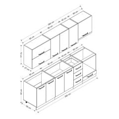 Minar 260 Cm Mutfak Dolabı Beyaz 260-B5