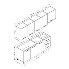 Minar 260 Cm Mutfak Dolabı Beyaz 260-B7