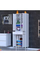 Nexa Modüler Dolap 60 Cm Banyo/Mutfak Dolabı Extra Kullanım Alanlı 60x173x32,5 cm Beyaz Dolap