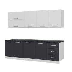 Minar 260 Cm Mutfak Dolabı Beyaz Antrasit 260-A1