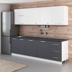 Minar 260 Cm Mutfak Dolabı Beyaz Antrasit 260-A1