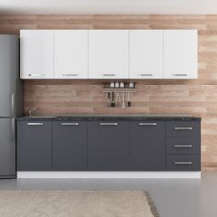 Minar 260 Cm Mutfak Dolabı Beyaz Antrasit 260-A2