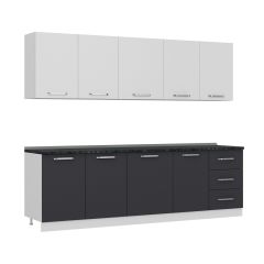 Minar 260 Cm Mutfak Dolabı Beyaz Antrasit 260-A2