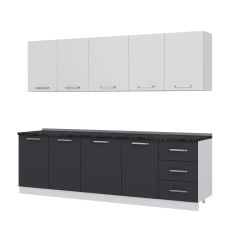 Minar 260 Cm Mutfak Dolabı Beyaz Antrasit 260-A2