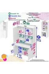 Vellum Beyaz Dolap 60x173x32,5 cm Ebatlarında Çok Fonksiyonlu 60 cm Genişlikte Banyo Dolabı