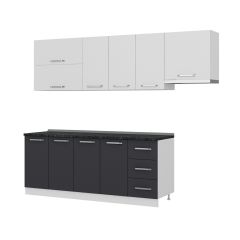 Minar 260 Cm Mutfak Dolabı Beyaz Antrasit 260-A4