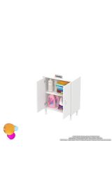 Arden 60 cm Beyaz 2 Bölmeli Banyo Düzenleyici Dolap 1 Raflı Çok Amaçlı Mutfak Dolabı 60x75x32,5 cm