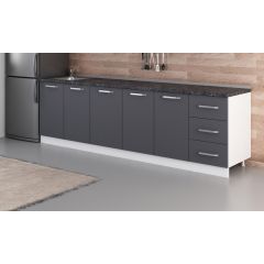 Minar 275 Cm Mutfak Dolabı Beyaz Antrasit 275-A1-Alt Modül