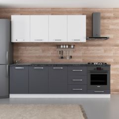 Minar 260 Cm Mutfak Dolabı Beyaz Antrasit 260-A6