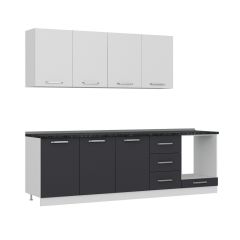 Minar 260 Cm Mutfak Dolabı Beyaz Antrasit 260-A6