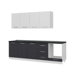 Minar 260 Cm Mutfak Dolabı Beyaz Antrasit 260-A6