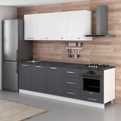 Minar 260 Cm Mutfak Dolabı Beyaz Antrasit 260-A6