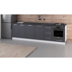 Minar 275 Cm Mutfak Dolabı Beyaz Antrasit 275-A3-Alt Modül