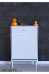 Asil 60 cm Kirli Çamaşır Sepetli Banyo Dolabı 1 Çekmeceli Mutfak Çok Amaçlı Dolap 60x88x32,5 cm