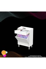 Asil 60 cm Kirli Çamaşır Sepetli Banyo Dolabı 1 Çekmeceli Mutfak Çok Amaçlı Dolap 60x88x32,5 cm