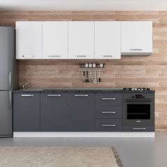 Minar 260 Cm Mutfak Dolabı Beyaz Antrasit 260-A8