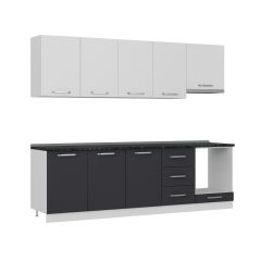 Minar 260 Cm Mutfak Dolabı Beyaz Antrasit 260-A8