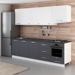 Minar 260 Cm Mutfak Dolabı Beyaz Antrasit 260-A8