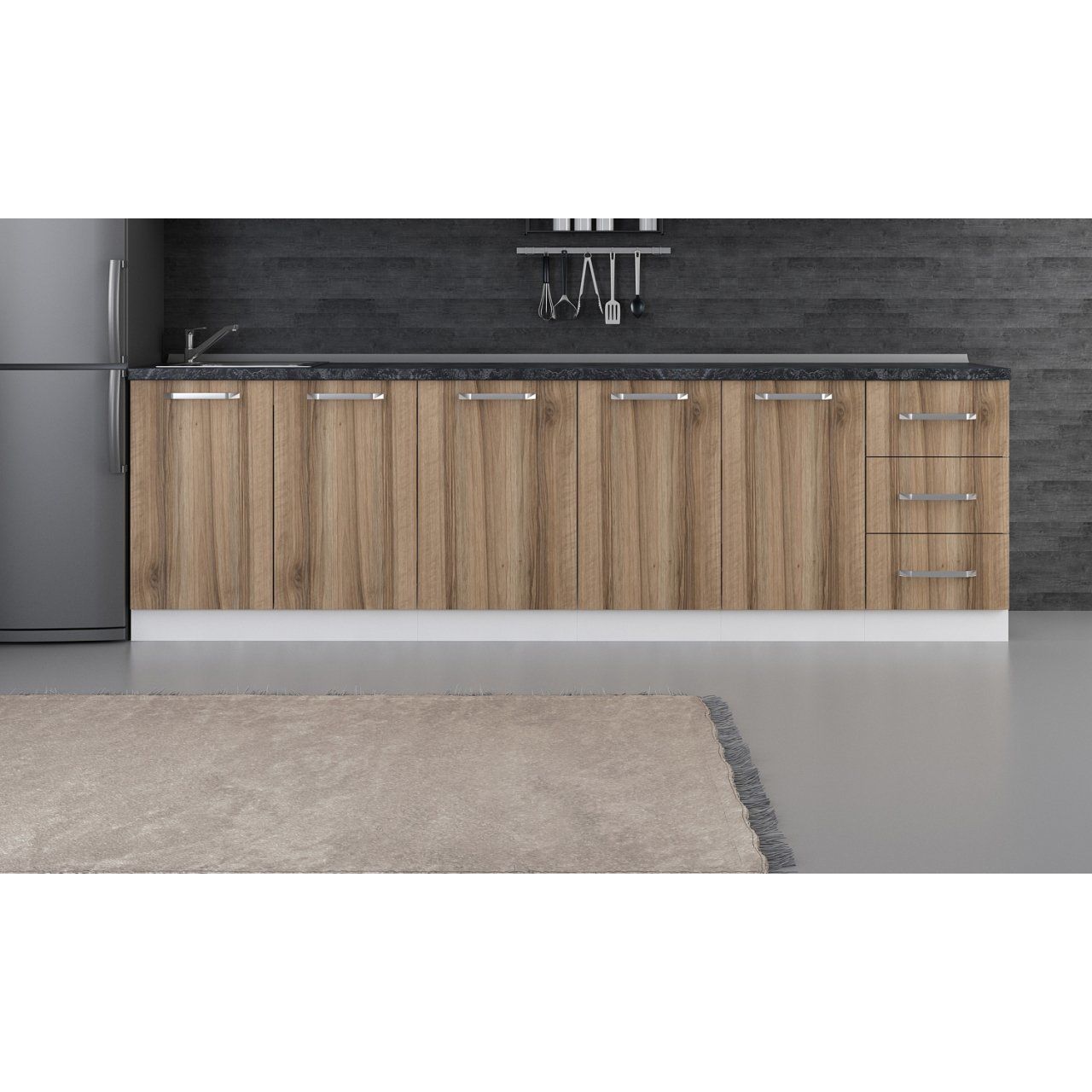 Minar 275 Cm Mutfak Dolabı Beyaz Dore 275-D1-Alt Modül