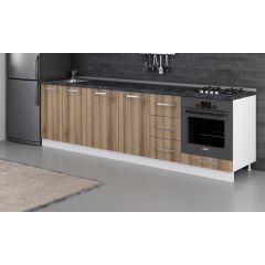 Minar 275 Cm Mutfak Dolabı Beyaz Dore 275-D3-Alt Modül