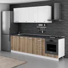 Minar 260 Cm Mutfak Dolabı Beyaz Dore 260-D6