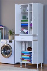 Nexa Modüler Dolap 65 Cm Banyo/Mutfak Dolabı Extra Kullanım Alanlı 65x173x32,5 cm Beyaz Dolap