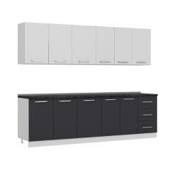 Minar 265 Cm Mutfak Dolabı Beyaz Antrasit 265-A1