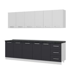 Minar 265 Cm Mutfak Dolabı Beyaz Antrasit 265-A1